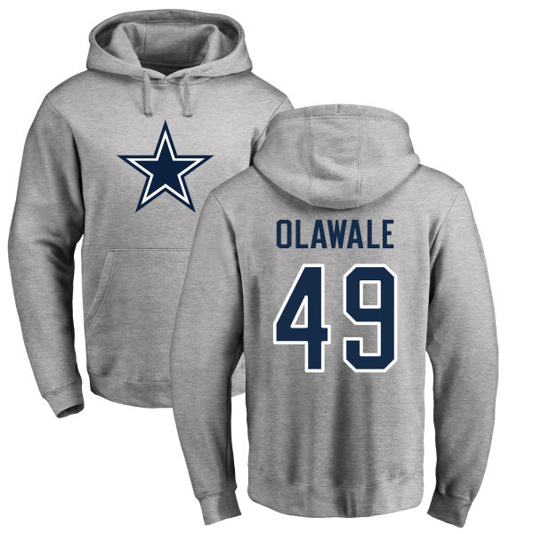 Men Dallas Cowboys Ash Jamize Olawale Name and Number Logo 49 Pullover NFL Hoodie Sweatshirts